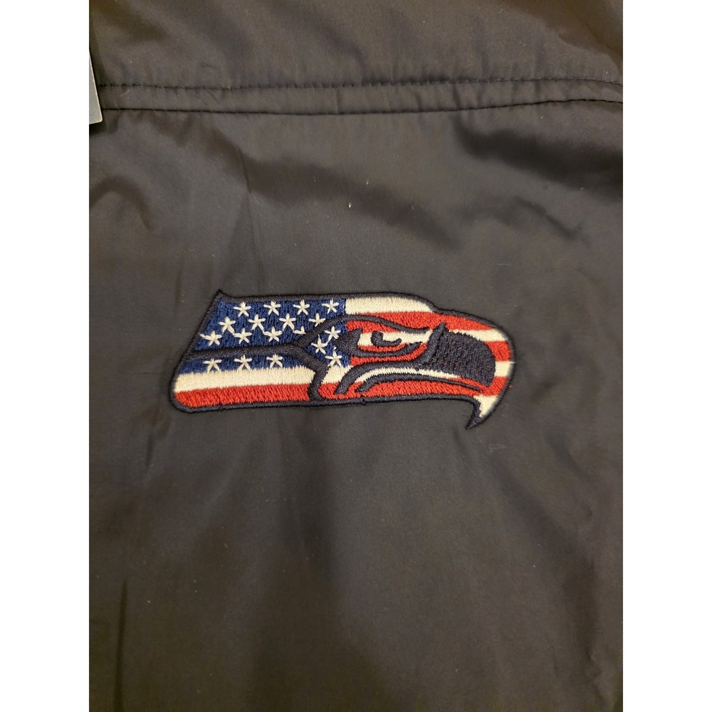 Cutter & Buck Dry Tec Sleeveless Vest Mens 4XT Navy Blue Seahawks Logo Patriotic - Picture 9 of 10